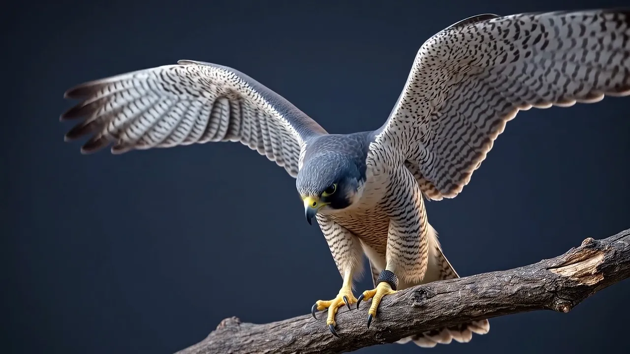 Halcón peregrino con las alas abiertas, imagen del anuncio de Halko